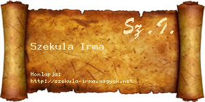 Szekula Irma névjegykártya
