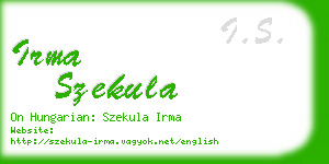 irma szekula business card